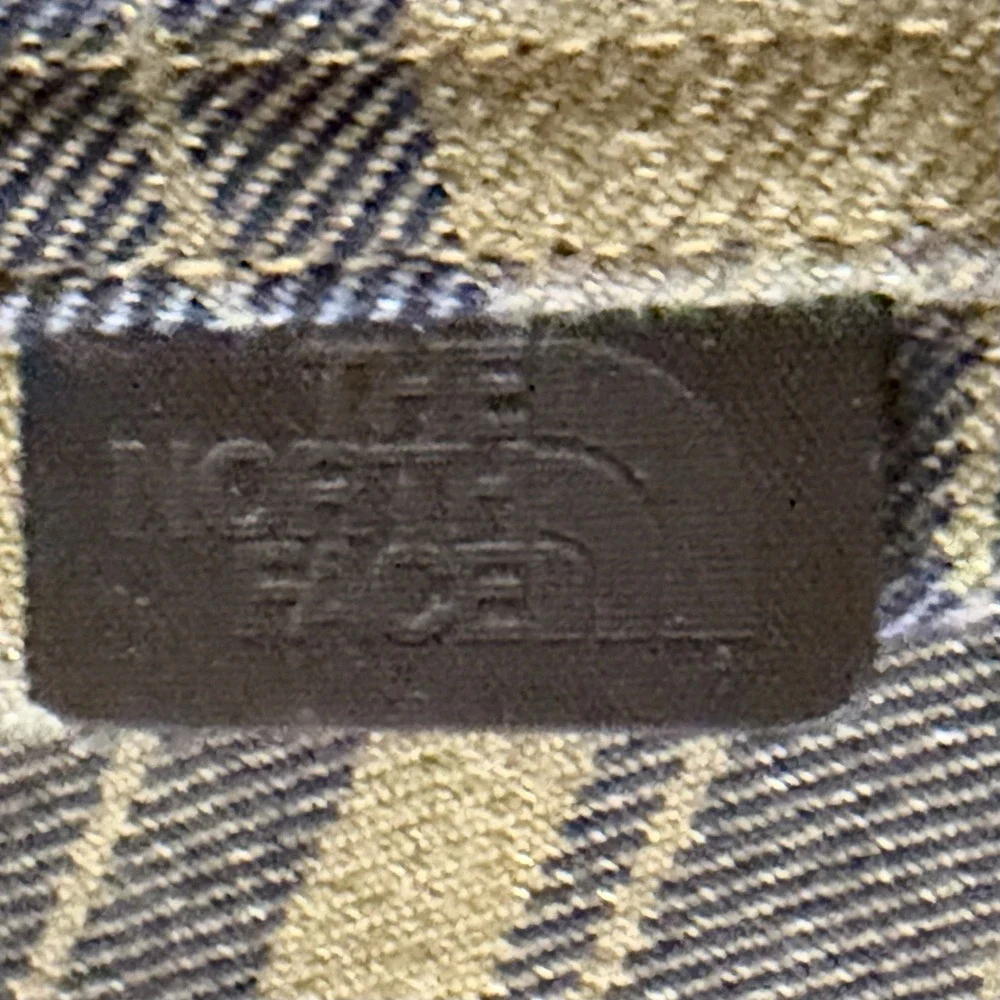 The North Face Men's Olive/ Navy Plaid Cotton Twill Flannel L Button Down Shirt